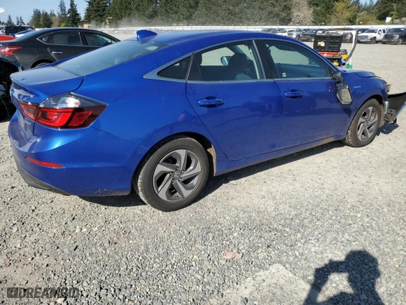 2019 Honda Insight EX with VIN 19XZE4F53KE017565, listed as a Copart auction lot 52827545 with 180,268 mi miles and Salvage Title. Bid and sale history available at carsss.com. Image 3.
