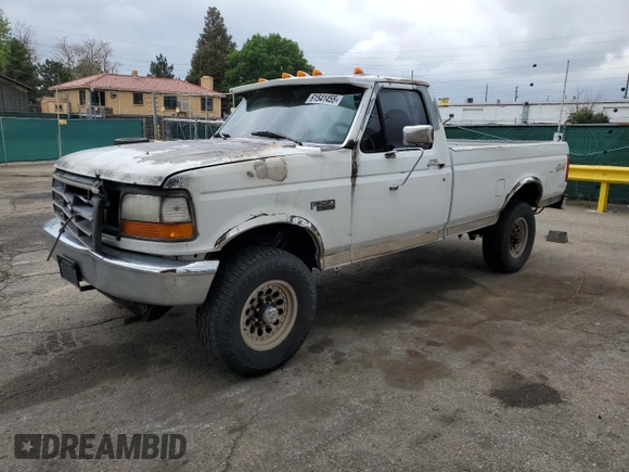 1997 Ford F-250 z VIN 3FTHF26H1VMA08574, wystawiony jako Copart lot #61541455 z przebiegiem Nie podano mil oraz Szkoda całkowita • Salvage title. Historia ofert i sprzedaży dostępna na DreamBid. Obrazek 1.