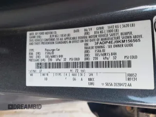 2019 Ford Fiesta SE with VIN 3FADP4EJ9KM156565, listed as a IAAI auction lot 42164212 with 133,759 mi miles and . Bid and sale history available at DreamBid. Image 9.