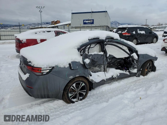 2022 Nissan Sentra SV with VIN 3N1AB8CV3NY202612, listed as a Copart auction lot 46449145 with Not Provided miles and Salvage Title. Bid and sale history available at DreamBid. Image 3.