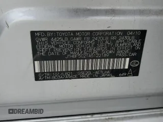 2010 Lexus IS 250 with VIN JTHBF5C21A5122189, listed as a Copart auction lot 53387275 with 166,743 mi miles and Salvage Title. Bid and sale history available at DreamBid. Image 12.