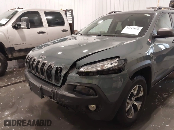 2015 Jeep Cherokee Trailhawk with VIN 1C4PJMBB4FW528633, listed as a IAAI auction lot 42147632 with 166,669 mi miles and . Bid and sale history available at DreamBid. Image 6.