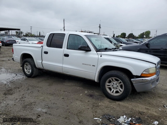 2002 Dodge Dakota SLT with VIN 1B7HL48NX2S638927, listed as a Copart auction lot 49182285 with 376,546 mi miles and Salvage Title. Bid and sale history available at carsss.com. Image 4.