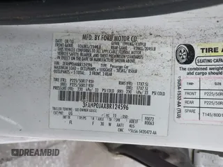2011 Ford Fusion SEL with VIN 3FAHP0JAXBR124596, listed as a IAAI auction lot 42019623 with 239,177 mi miles and . Bid and sale history available at carsss.com. Image 9.