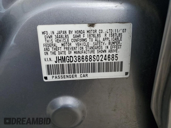 2008 Honda Fit Sport with VIN JHMGD38668S024685, listed as a Copart auction lot 71414644 with 83,132 mi miles and Salvage Title. Bid and sale history available at carsss.com. Image 12.
