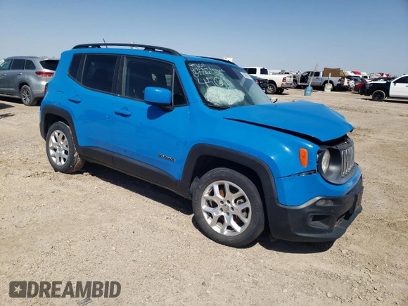 2015 Jeep Renegade Latitude with VIN ZACCJABT1FPB34509, listed as a Copart auction lot 52990165 with 53,098 mi miles and Salvage Title. Bid and sale history available at DreamBid. Image 4.