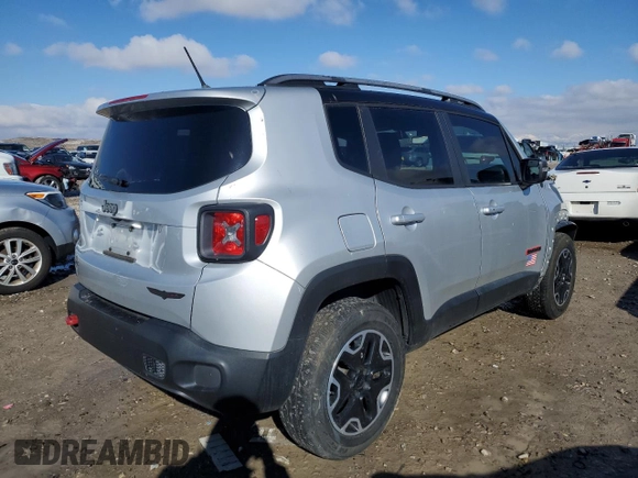 2015 Jeep Renegade Trailhawk with VIN ZACCJBCT0FPB56244, listed as a Copart auction lot 46077635 with 98,455 mi miles and Salvage Title. Bid and sale history available at DreamBid. Image 3.