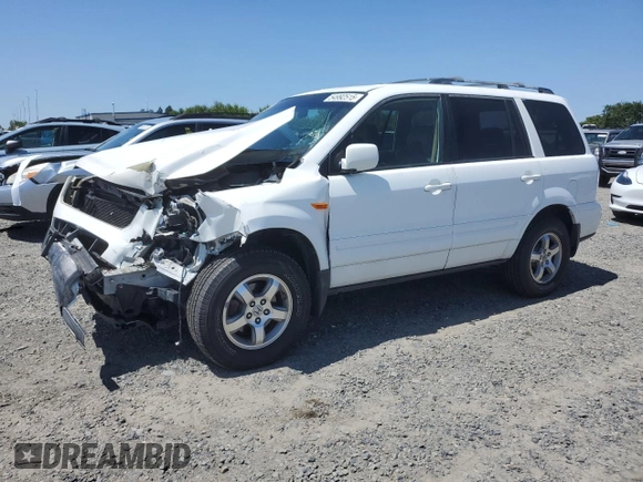 2008 Honda Pilot EX-L with VIN 5FNYF28758B010728, listed as a Copart auction lot 54992515 with 144,963 mi miles and Salvage Title. Bid and sale history available at DreamBid. Image 1.
