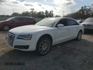 2014 Audi A8 L 3.0T with VIN WAURGAFD8EN004811, listed as a Copart auction lot 84599574 with 91,799 mi miles and Salvage Title. Bid and sale history available at carsss.com. Image 1.