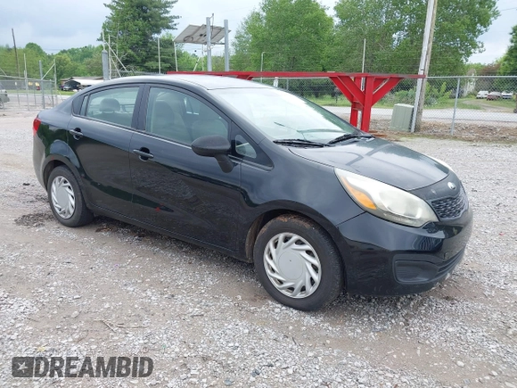 2013 Kia Rio LX with VIN KNADM4A35D6270556, listed as a IAAI auction lot 42115208 with 165,249 mi miles. Bid and sale history available at carsss.com. Image 1.
