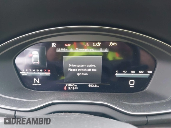 2022 Audi Q5 S line Premium Plus with VIN WA1EAAFY7N2002131, listed as a IAAI auction lot 42496307 with 25,840 mi miles and . Bid and sale history available at DreamBid. Image 7.
