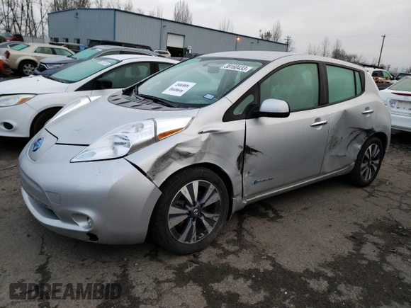 2017 Nissan LEAF SL with VIN 1N4BZ0CP9HC302491, listed as a Copart auction lot 38160433 with 42,910 mi miles. Bid and sale history available at carsss.com. Image 1.