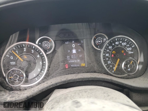 2020 Ram 1500 Tradesman with VIN 1C6RRFCG0LN333080, listed as a Copart auction lot 82319744 with 90,733 mi miles and Salvage title. Bid and sale history available at DreamBid. Image 9.