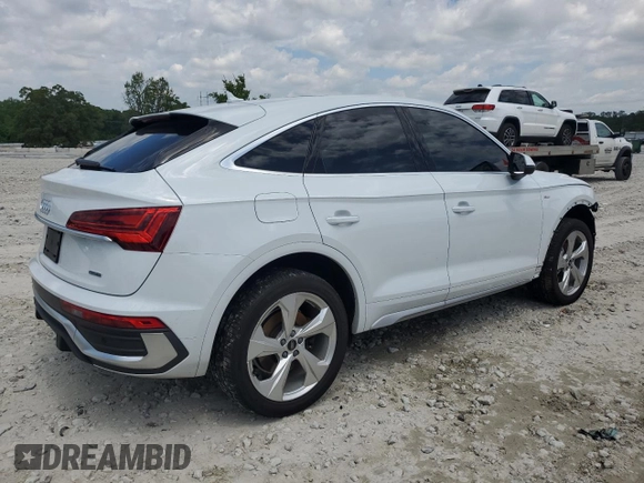 2022 Audi Q5 Sportback S line Premium Plus with VIN WA15AAFY2N2049972, listed as a Copart auction lot 56050245 with 42,730 mi miles and Salvage title. Bid and sale history available at DreamBid. Image 3.