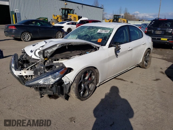 2019 Alfa Romeo Giulia Sport with VIN ZARFAMAN8K7599030, listed as a Copart auction lot 45877883 with 0 mi miles. Bid and sale history available at carsss.com. Image 1.
