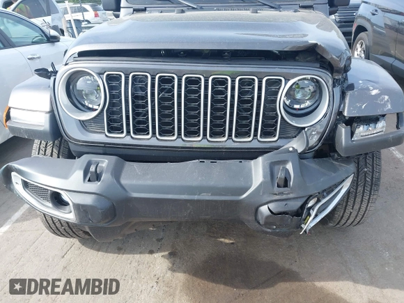 2025 Jeep Wrangler Sahara with VIN 1C4PJXEN5SW525130, listed as a IAAI auction lot 42174096 with 5,387 mi miles and . Bid and sale history available at DreamBid. Image 17.