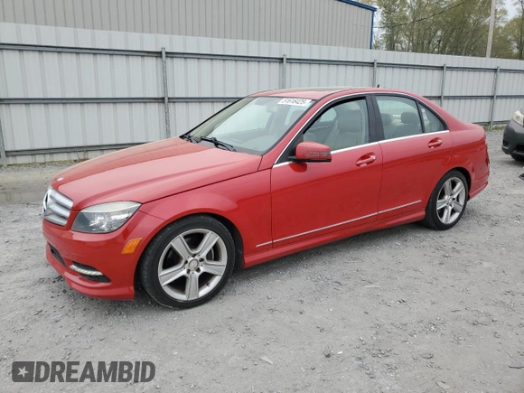 2011 Mercedes-Benz C with VIN WDDGF5EBXBR158693, listed as a Copart auction lot 51616425 with 123,994 mi miles and Salvage Title. Bid and sale history available at carsss.com. Image 1.