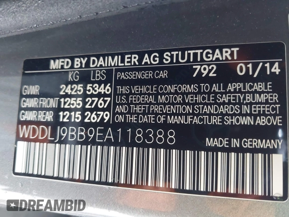 2014 Mercedes-Benz CLS 550 с VIN WDDLJ9BB9EA118388, выставлен на аукционе IAAI как лот 42354165 с пробегом 123 120 миль миль и . История ставок и продаж доступна на DreamBid. Изображение 9.
