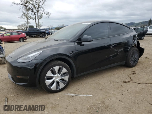 2023 Tesla Model Y Long Range with VIN 7SAYGDEE1PF923998, listed as a Copart auction lot 48954205 with 21,525 mi miles and Salvage Title. Bid and sale history available at DreamBid. Image 1.