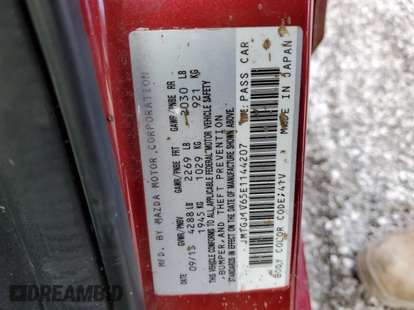 2014 Mazda 6 i Touring with VIN JM1GJ1V65E1144207, listed as a Copart auction lot 47809125 with 176,009 mi miles and Salvage Title. Bid and sale history available at carsss.com. Image 15.