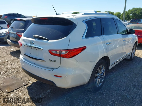2014 Infiniti QX60 with VIN 5N1AL0MN7EC511028, listed as a IAAI auction lot 42095700 with 154,772 mi miles. Bid and sale history available at carsss.com. Image 4.