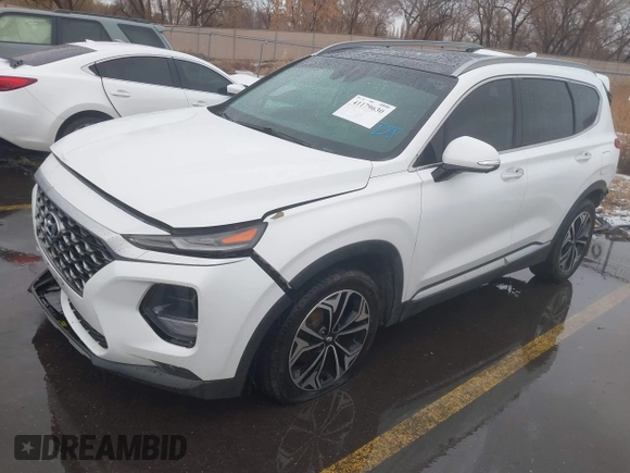 2019 Hyundai Santa Fe Ultimate with VIN 5NMS53AA2KH106648, listed as a IAAI auction lot 41179630 with 108,240 mi miles. Bid and sale history available at carsss.com. Image 17.