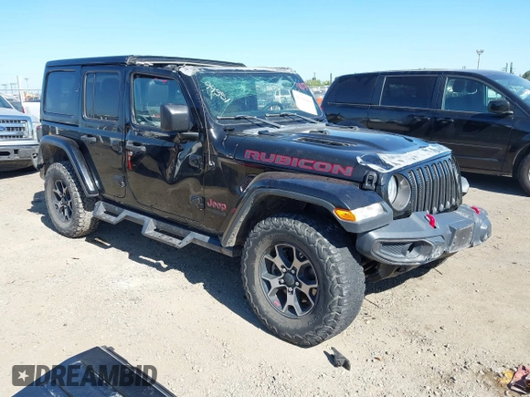 2018 Jeep Wrangler Unlimited Rubicon with VIN 1C4HJXFGXJW255881, listed as a IAAI auction lot 42316499 with 39,439 mi miles and . Bid and sale history available at DreamBid. Image 1.
