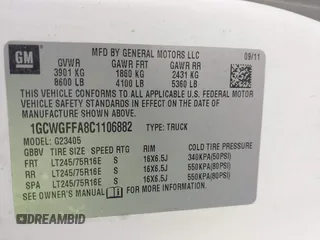 2012 Chevrolet Express Cargo with VIN 1GCWGFFA8C1106882, listed as a IAAI auction lot 42284350 with 227,443 mi miles and . Bid and sale history available at DreamBid. Image 9.