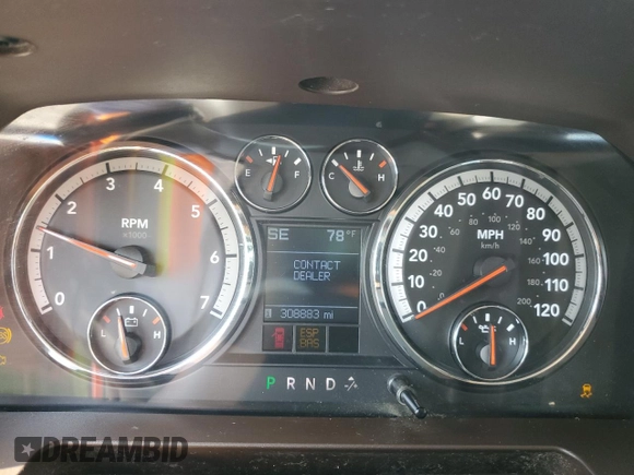 2009 Dodge 1500 SLT with VIN 1D3HB18P59S773477, listed as a Copart auction lot 53988865 with 308,883 mi miles and Salvage Title. Bid and sale history available at carsss.com. Image 9.