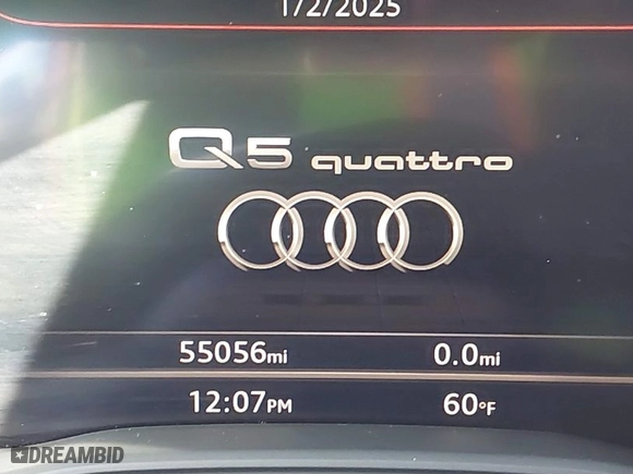 2019 Audi Q5 Premium Plus with VIN WA1BNAFY5K2063433, listed as a IAAI auction lot 41233819 with 55,056 mi miles. Bid and sale history available at carsss.com. Image 15.