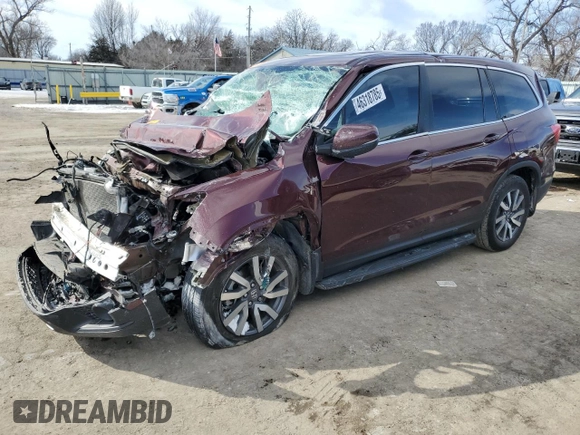 2021 Honda Pilot EX-L with VIN 5FNYF6H51MB060655, listed as a Copart auction lot 46318785 with Not Provided miles and Salvage Title. Bid and sale history available at DreamBid. Image 1.