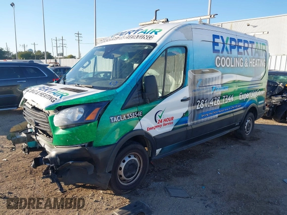 2019 Ford Transit with VIN 1FTYR2CM6KKA92080, listed as a IAAI auction lot 40863954 with 146,821 mi miles and . Bid and sale history available at DreamBid. Image 2.
