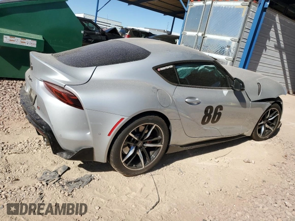 2021 Toyota GR Supra 3.0 with VIN WZ1DB0C02MW041211, listed as a Copart auction lot 79557064 with 0 mi miles and Salvage Title. Bid and sale history available at carsss.com. Image 3.