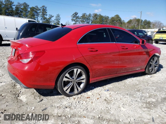 2018 Mercedes-Benz CLA 250 with VIN WDDSJ4GBXJN674560, listed as a Copart auction lot 38430094 with 104,202 mi miles and . Bid and sale history available at DreamBid. Image 3.