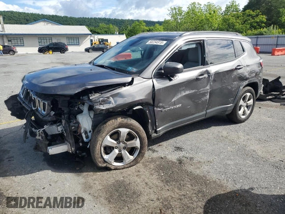 2019 Jeep Compass Latitude with VIN 3C4NJDBB1KT647036, listed as a Copart auction lot 58234915 with Not provided miles and Salvage title. Bid and sale history available at DreamBid. Image 1.