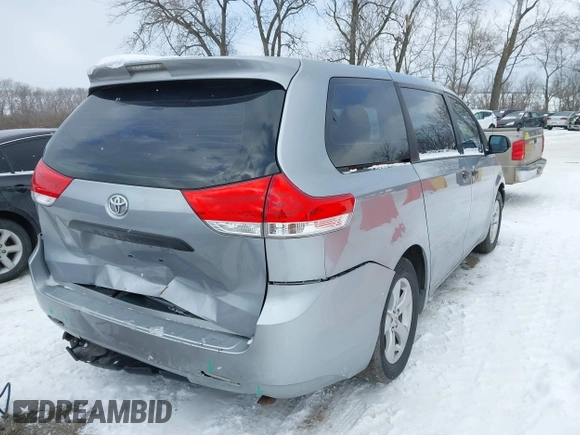 2012 Toyota Sienna with VIN 5TDZK3DC6CS277471, listed as a IAAI auction lot 41326894 with 0 mi miles. Bid and sale history available at carsss.com. Image 4.