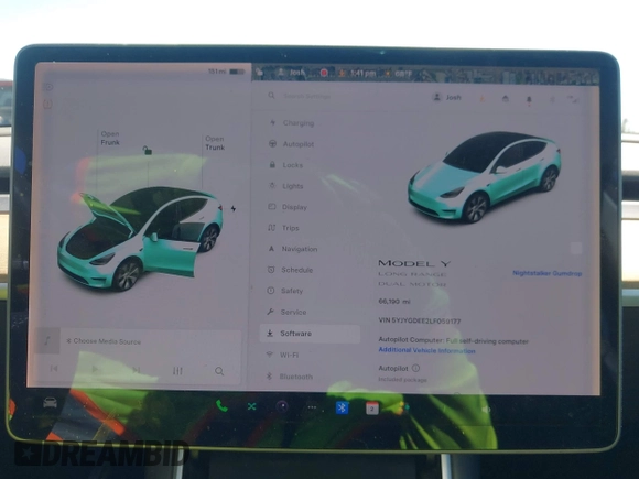 2020 Tesla Model Y Long Range with VIN 5YJYGDEE2LF059177, listed as a IAAI auction lot 41916260 with 66,190 mi miles and . Bid and sale history available at DreamBid. Image 7.
