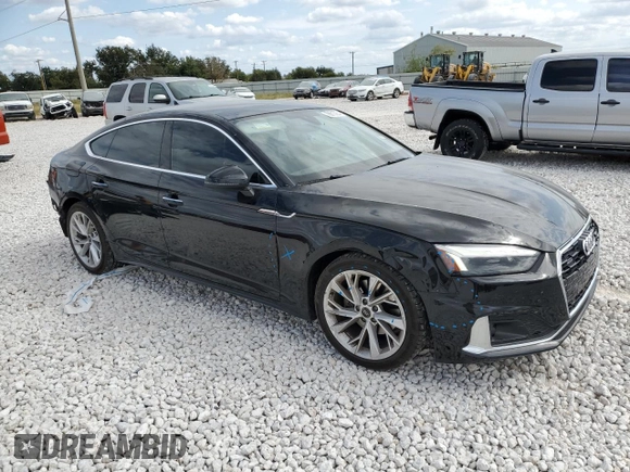 2023 Audi A5 Sportback Premium Plus with VIN WAUCBCF53PA056642, listed as a Copart auction lot 76813254 with 21,527 mi miles and Salvage Title. Bid and sale history available at carsss.com. Image 4.
