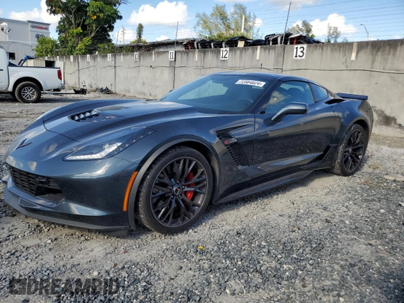 2019 Chevrolet Corvette Z06 2LZ with VIN 1G1YR2D62K5603808, listed as a Copart auction lot 72584024 with 20,285 mi miles and Salvage Title. Bid and sale history available at carsss.com. Image 1.