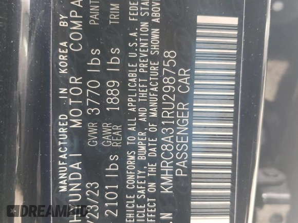 2024 Hyundai Venue Limited with VIN KMHRC8A31RU298758, listed as a Copart auction lot 49997345 with 14,579 mi miles and Salvage Title. Bid and sale history available at DreamBid. Image 13.