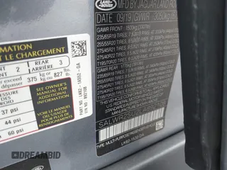 2020 Land Rover Range Rover Sport HSE with VIN SALWR2SU2LA892108, listed as a IAAI auction lot 41629221 with 34,913 mi miles and . Bid and sale history available at DreamBid. Image 9.