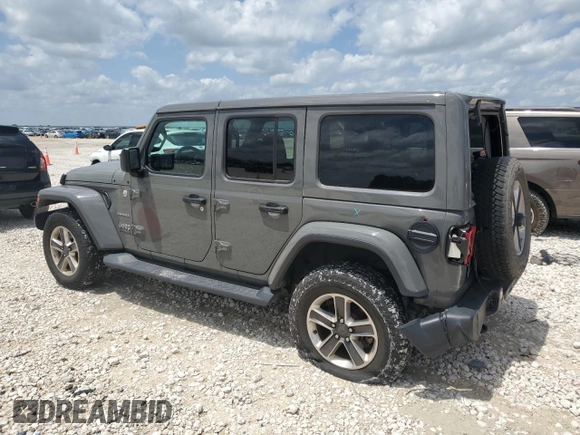 2020 Jeep Wrangler Unlimited Sahara with VIN 1C4HJXEN9LW121382, listed as a Copart auction lot 53279355 with 55,954 mi miles and Salvage title. Bid and sale history available at DreamBid. Image 2.