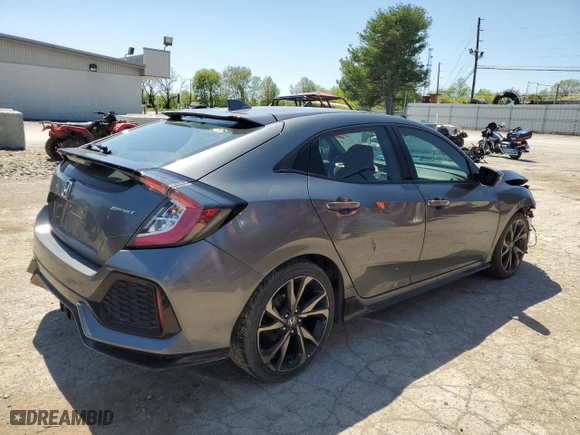 2019 Honda Civic Hatchback Sport with VIN SHHFK7G46KU208702, listed as a Copart auction lot 51952134 with 65,392 mi miles and Salvage Title. Bid and sale history available at carsss.com. Image 3.