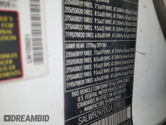 2016 Land Rover Range Rover Sport HSE with VIN SALWR2KF0GA120021, listed as a Copart auction lot 63506645 with 156,549 mi miles and Clean title. Bid and sale history available at DreamBid. Image 13.