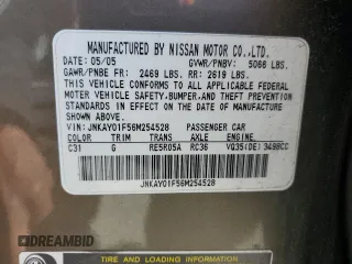 2006 Infiniti M with VIN JNKAY01F56M254528, listed as a Copart auction lot 51295305 with 272,961 mi miles and Salvage Title. Bid and sale history available at carsss.com. Image 12.