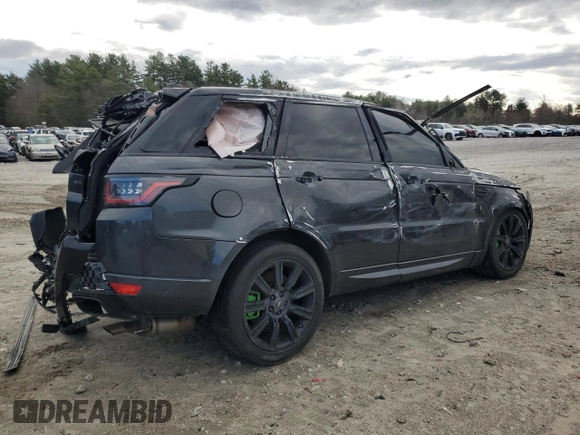 2020 Land Rover Range Rover Sport HST with VIN SALWS2RU2LA882785, listed as a Copart auction lot 46665515 with Not provided miles and Salvage title. Bid and sale history available at DreamBid. Image 3.