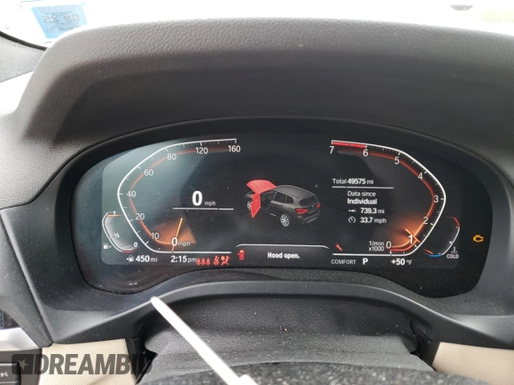 2020 BMW X3 xDrive30i z VIN 5UXTY5C05LLT32175, wystawiony jako Copart lot #57466715 z przebiegiem 49 575 mil mil oraz Szkoda całkowita • Salvage title. Historia ofert i sprzedaży dostępna na DreamBid. Obrazek 9.