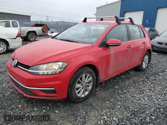 2020 Volkswagen Golf TSI with VIN 3VWW57AU2LM013207, listed as a Copart auction lot 43956314 with 40,955 mi miles and Clean title. Bid and sale history available at DreamBid. Image 1.
