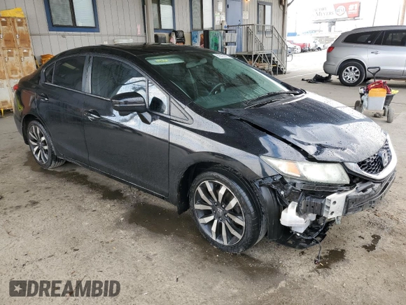 2014 Honda Civic EX-L with VIN 19XFB2F9XEE225725, listed as a Copart auction lot 52593905 with 140,534 mi miles and Salvage Title. Bid and sale history available at DreamBid. Image 4.