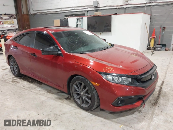 2019 Honda Civic Sedan EX with VIN 19XFC1F39KE205528, listed as a IAAI auction lot 41639764 with 64,620 mi miles. Bid and sale history available at carsss.com. Image 1.